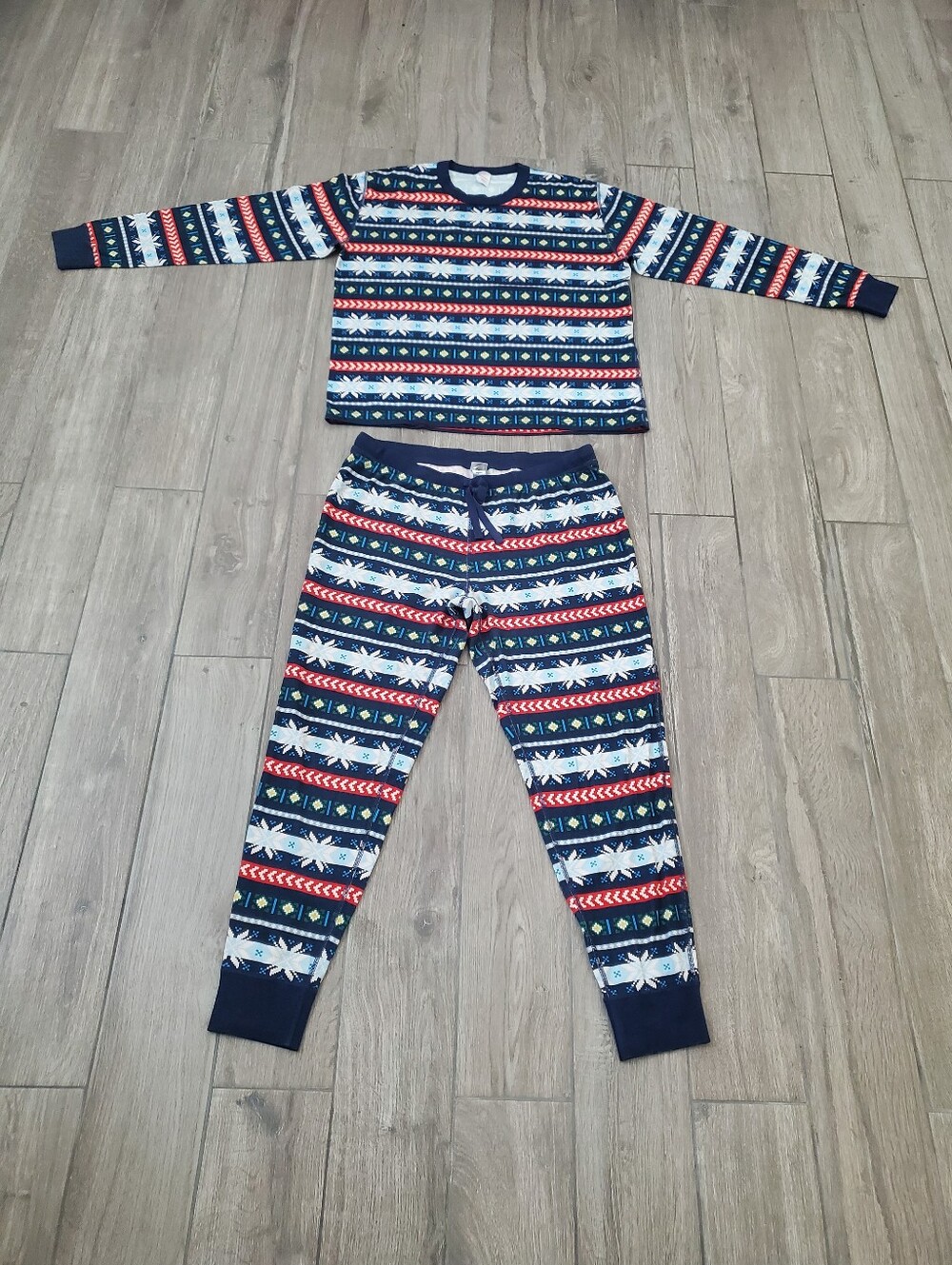 Hanna Andersson 100% organic cotton Scandi snowflake fair isle pajama set